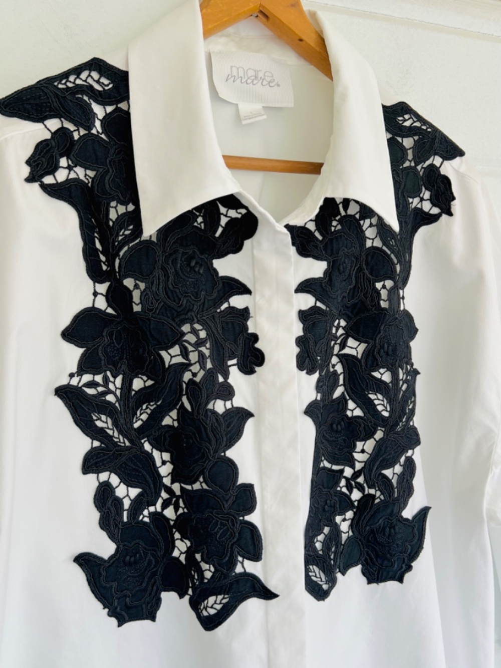 ANTHROPOLOGIE MARE MARE Floral  Tuxedo Buttondown Top - L - Picture 6 of 12